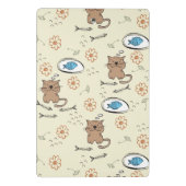 Katzen- und Fischmuster Mini Klemmbrett (Rückseite)