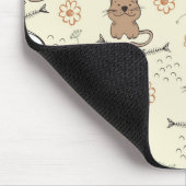 Katzen- und Fischmuster Mousepad (Ecke)
