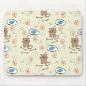 Katzen- und Fischmuster Mousepad (Vorne)