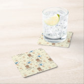 Katzen- und Fischmuster Rechteckiger Pappuntersetzer (Vor Ort)