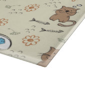 Katzen- und Fischmuster Schneidebrett (Ecke)