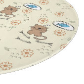 Katzen- und Fischmuster Schneidebrett (Ecke)