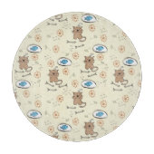 Katzen- und Fischmuster Schneidebrett (Vorderseite)