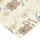 Katzen- und Fischmuster Tischdecke (Schrägansicht)