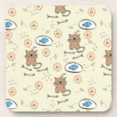 Katzen- und Fischmuster Untersetzer (Vorderseite)