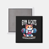 Katzen und Fitnessstudio Workout Lustiges Kätzchen Magnet (Vorderseite/Rückseite)