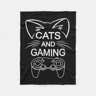 Katzen und Gaming Funny Cat Lover Gaming Gift Game Fleecedecke