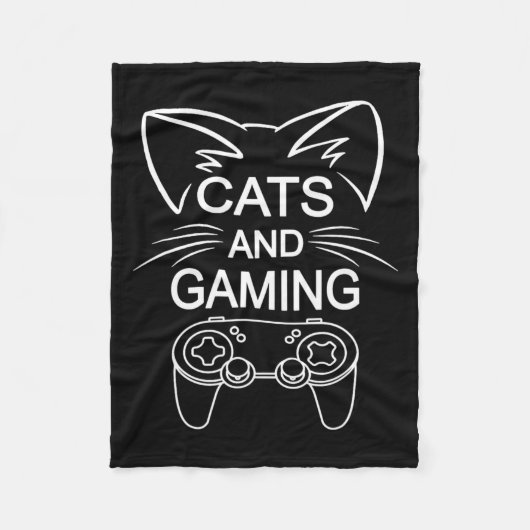 Katzen und Gaming Funny Cat Lover Gaming Gift Game Fleecedecke (Vorderseite)