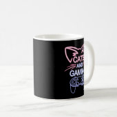 Katzen und Gaming Funny Cat Lover Gaming Gift Game Kaffeetasse (VorderseiteRechts)