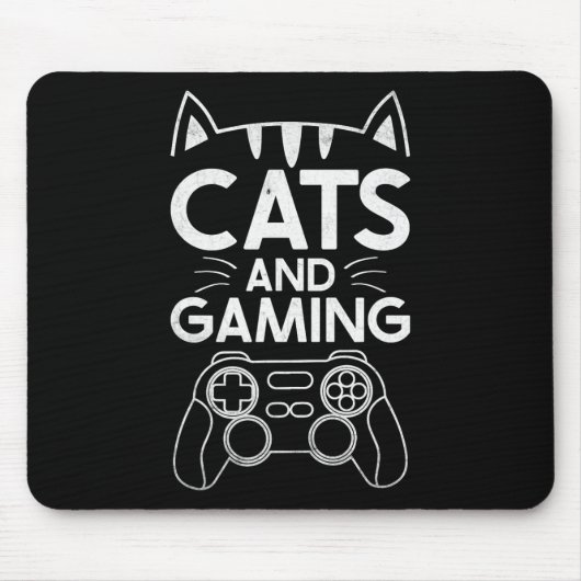 Katzen und Gaming Funny Cat Lover Gaming Gift Game Mousepad (Vorne)