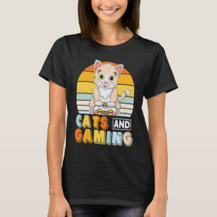 Katzen und Gaming für das Cat Gamer Video Game Pla T-Shirt