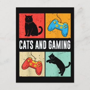 Katzen und Gaming für das Cat Lover Gamer Video Ga Begleitkarte