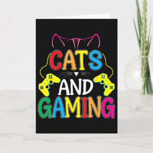 Katzen und Gaming für das Cat Lover Gamer Video Ga Karte