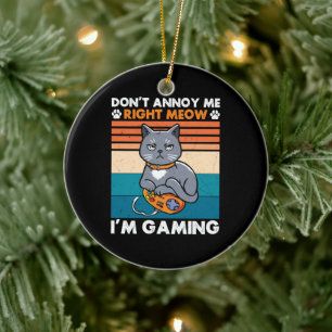 Katzen und Gaming für das Cat Lover Gamer Video Ga Keramik Ornament
