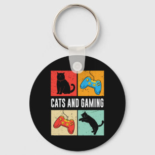 Katzen und Gaming für das Cat Lover Gamer Video Ga Schlüsselanhänger
