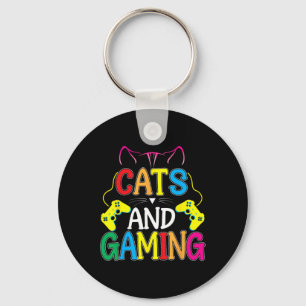Katzen und Gaming für das Cat Lover Gamer Video Ga Schlüsselanhänger
