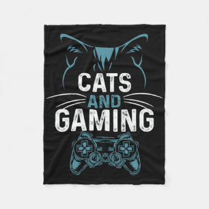 Katzen und Gaming Niedliche Cat Lover Gamer Video Fleecedecke