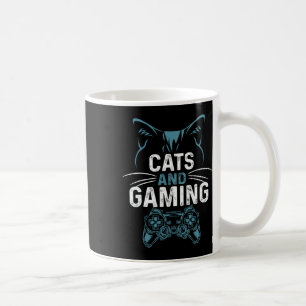 Katzen und Gaming Niedliche Cat Lover Gamer Video  Kaffeetasse