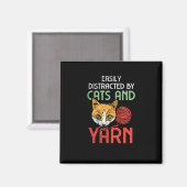 Katzen und Garne Magnet (Vorderseite/Rückseite)