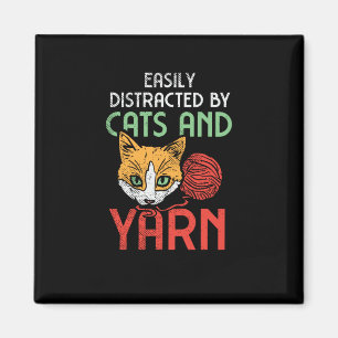 Katzen und Garne Magnet