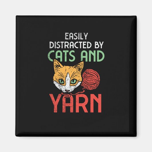 Katzen und Garne Magnet (Vorne)