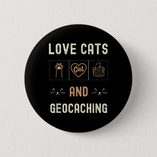 Katzen und Geocaching Kätzchen Haustiere Männer Fr Button