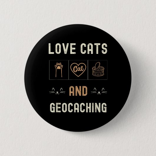 Katzen und Geocaching Kätzchen Haustiere Männer Fr Button (Vorderseite)