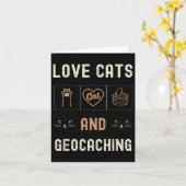 Katzen und Geocaching Kätzchen Haustiere Männer Fr Karte (Gelbe Blume)