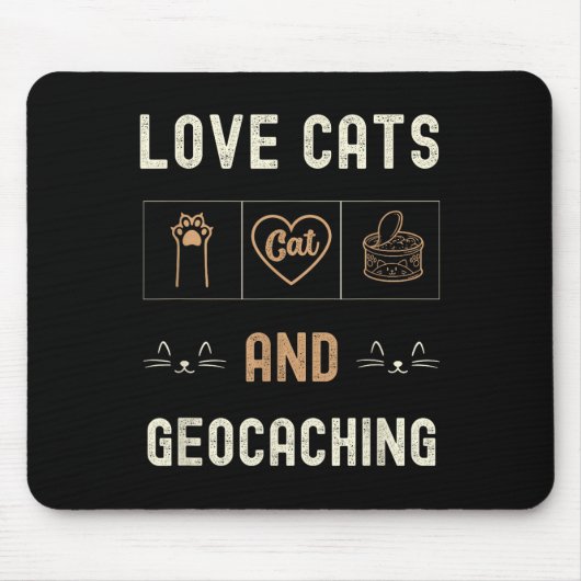 Katzen und Geocaching Kätzchen Haustiere Männer Fr Mousepad (Vorne)