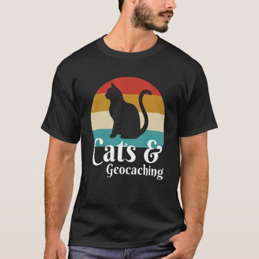 Katzen und Geocaching T-Shirt (Vorderseite)