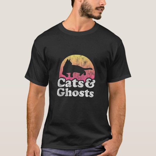 Katzen und Gespenster Männer oder Frauen Katze und T-Shirt (Vorderseite)