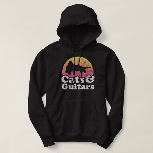 Katzen und Gitarren Männer oder Frauen Katze und G Hoodie (Design vorne)