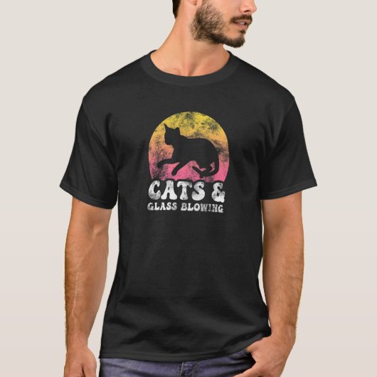 Katzen und Glasblasen Vintag Retro Hobby T-Shirt (Vorderseite)