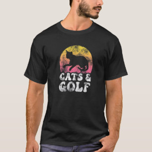 Katzen und Golf Vintag Retro Hobby T-Shirt