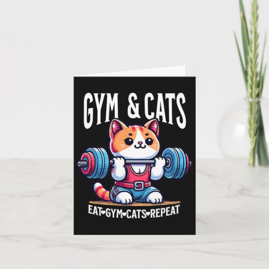 Katzen und Gymnastikübungen Funny Kitten Bodybuild Karte (Vorderseite)