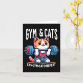 Katzen und Gymnastikübungen Funny Kitten Bodybuild Karte (Gelbe Blume)