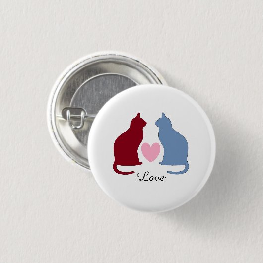 Katzen und Herz Button (Vorne & Hinten)