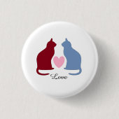 Katzen und Herz Button (Vorderseite)