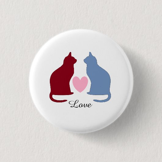 Katzen und Herz Button (Vorderseite)