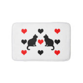 Katzen und Herz-Muster Badematte (Vorderseite)