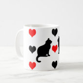 Katzen und Herz-Muster Kaffeetasse (Vorderseite Links)