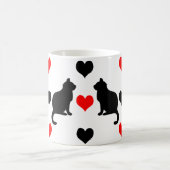 Katzen und Herz-Muster Kaffeetasse (Mittel)