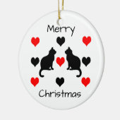 Katzen und Herz-Muster Keramik Ornament (Links)