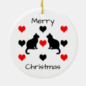 Katzen und Herz-Muster Keramik Ornament (Hinten)