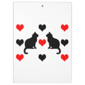 Katzen und Herz-Muster Klemmbrett (Rückseite)