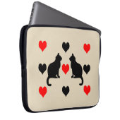 Katzen und Herz-Muster Laptopschutzhülle (Vorne Rechts)