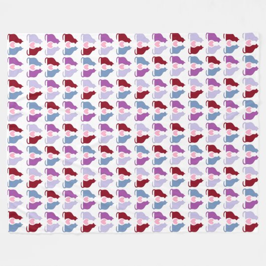 Katzen und Herzen Fleecedecke (Vorderseite (Horizontal))