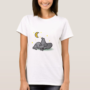 Katzen-und Hexe-Hut-Halloween-Entwurf T-Shirt
