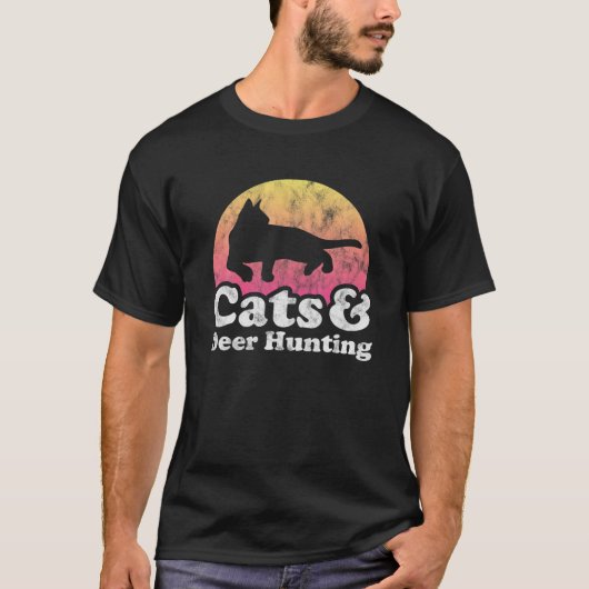 Katzen und Hirsche, die männlich oder weiblich jag T-Shirt (Vorderseite)