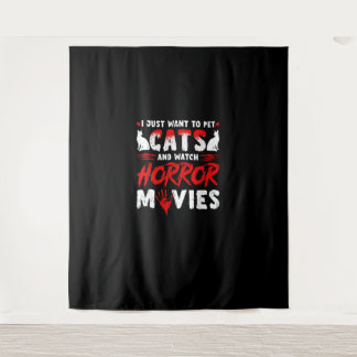 Katzen und Horror Wandteppich